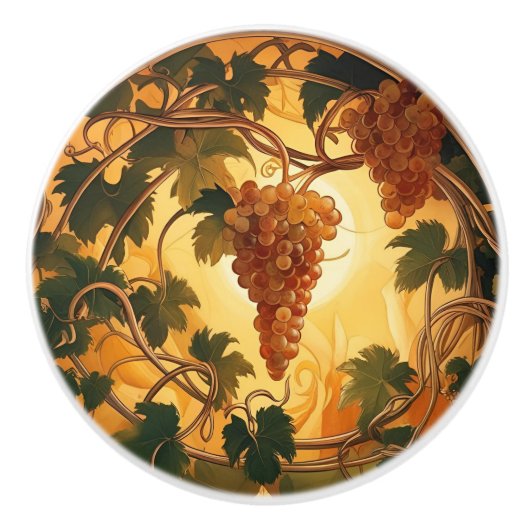 Golden Grapes Keramik Knochen Keramikknauf (Vorderseite)