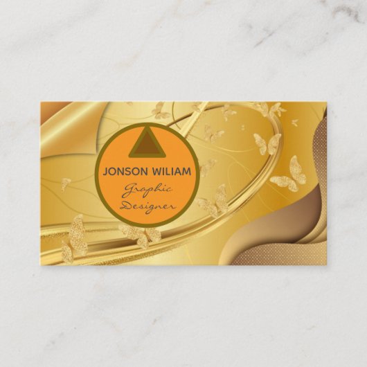 Golden Graphic Designer Business Card | Minimalist Visitenkarte (Vorderseite)
