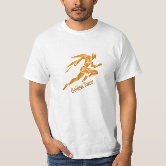 Golden Graphic & Text T-Shirt (Vorderseite)