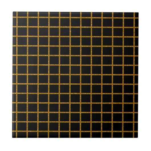 Golden Grate Black Gold Keramik Tile Fliese (Vorderseite)