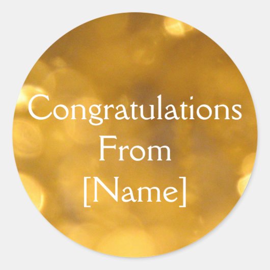 Golden Gratulationen Sticker (Vorderseite)