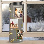 Golden Gray 5 Foto Template Weihnachtsbaum Thermosbecher