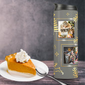 Golden Gray 5 Foto Template Weihnachtsbaum Thermosbecher