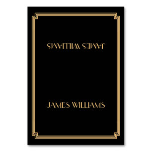 Golden Great Gatsby Art Deco Schwarze Platzkarten Tischnummer