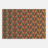 Golden Great Gatsby Feathers Art Deko Design Geschenkpapier Set (Vorderseite)