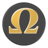 Golden Greece Omega - Symbol des Widerstands Eishockey Puck (Vorderseite)