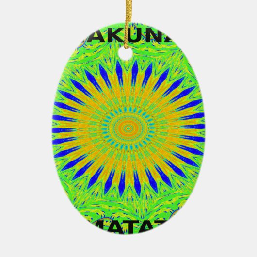 Golden Green African Traditional Fabric Colors Keramikornament (Vorne)