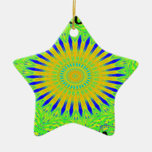 Golden Green African Traditional Fabric Colors Keramikornament
