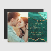 Golden Green Agate Save the Date Magnetkarte (Vorne/Hinten)
