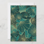 Golden & Green Blätter Save The Date (Rückseite)