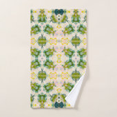 Golden Green Blossom Print Handtuch Set (Handtuch)
