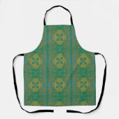 Golden Green Blume Mandala Schürze (Vorderseite)