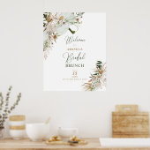 Golden & Green Boho Brautparty Brunch Willkommen Poster (Küche)