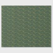 Golden Green Christmas Tree Geometric Pattern Geschenkpapier (Flach)
