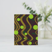 Golden Green Dot Wave Postkarte (Stehend Vorderseite)