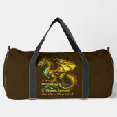 Golden Green Dragon & Woman Can Move Mountains Duffle Bag (Vorderseite)