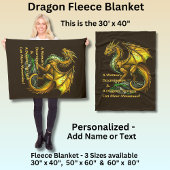Golden Green Dragon & Woman Can Move Mountains Fleecedecke