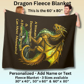 Golden Green Dragon & Woman Can Move Mountains Fleecedecke