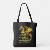 Golden Green Dragon & Woman Can Move Mountains Tasche (Rückseite)