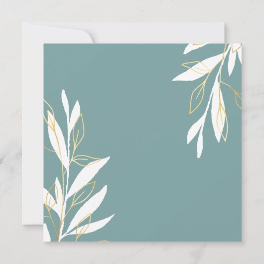 Golden Green Floral wirst du meine Bridesmaid sein Einladung (Rückseite)