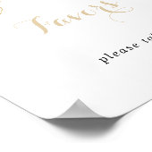 Golden Green Foliage Calligraphy Favorits Sign Poster (Ecke)