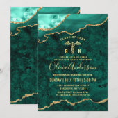 Golden Green Nursing School Graduation Party Einladung (Vorne/Hinten)