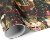 Golden Green Nutcracker Soldiers Weihnachten Geschenkpapier (Rolleneckpunkt)