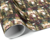 Golden Green Nutcracker Soldiers Weihnachten Geschenkpapier (Rolleneckpunkt)