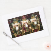 Golden Green Nutcracker Soldiers Weihnachten Rechteckiger Aufkleber (Umschlag)