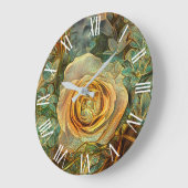 Golden Green Popular Einzigartige Rose Große Wanduhr (Winkel)