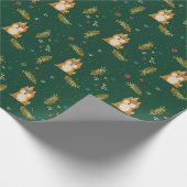 Golden Green Puppy Dog Kid's Birthday Geschenkpapier (Ecke)