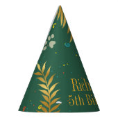 Golden Green Puppy Dog Kid's Birthday Partyhütchen (Links)