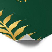 Golden Green Puppy Dog Kid's Birthday Poster (Ecke)