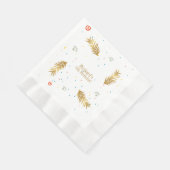 Golden Green Puppy Dog Kid's Birthday Serviette (Ecke)