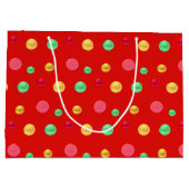 Golden, Green Red, Polka Dots Große Geschenktüte (Rückseite)