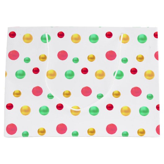 Golden, Green Red, Polka Dots Große Geschenktüte (Vorderseite)