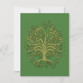 Golden Green Swirl Tree Roots of Liebe Wedding Inv Einladung (Rückseite)