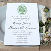 Golden Green Swirl Tree Roots of Liebe Wedding Inv Einladung