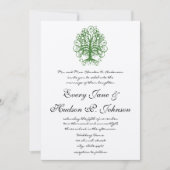 Golden Green Swirl Tree Roots of Liebe Wedding Inv Einladung (Vorderseite)