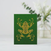 Golden Green Tree Frog Postkarte (Stehend Vorderseite)