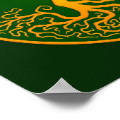 Golden Green Tree of Life Yin Yang Poster (Ecke)