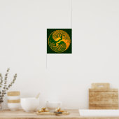 Golden Green Tree of Life Yin Yang Poster (Küche)