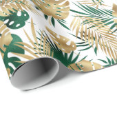 Golden Green Tropical Leaf Muster Leggings Coffe Geschenkpapier (Rolleneckpunkt)