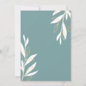 Golden Green Watercolor Blumenhochzeit Einladung (Rückseite)