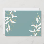 Golden Green Wcolor Floral Engagement Party Einladung (Rückseite)