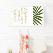 Golden, Green, White Palm Leaf Bachelorette Wochen Banner (Insitu)