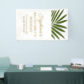 Golden, Green, White Palm Leaf Bachelorette Wochen Banner (Messeveranstaltung)