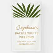 Golden, Green, White Palm Leaf Bachelorette Wochen Banner (Vertikal)