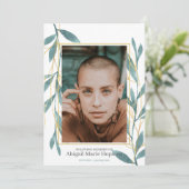 Golden Greenery Bloral Love Gedächtnisbeerdigung Dankeskarte (Stehend Vorderseite)