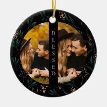 Golden Greenery Gesegnete Typografie Zwei Foto Sch